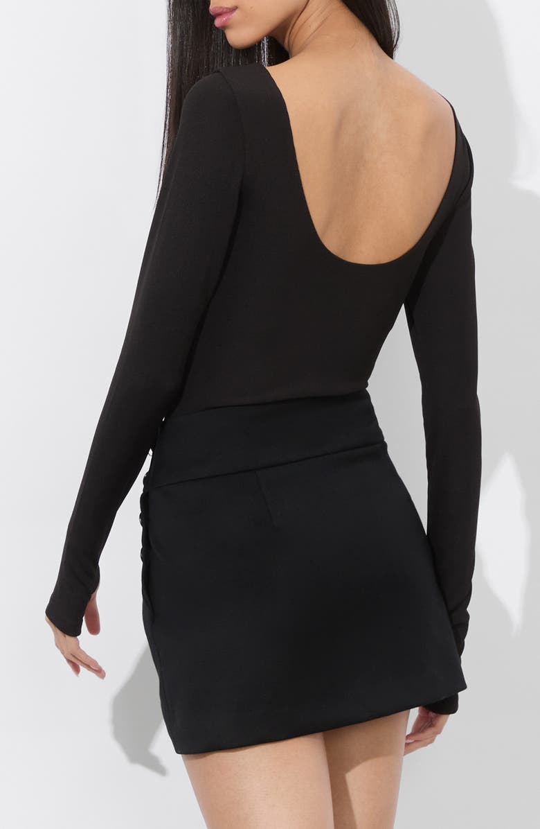 Alice + Olivia Rhys Ballet Long Sleeve Rib Bodysuit, Alternate, color,