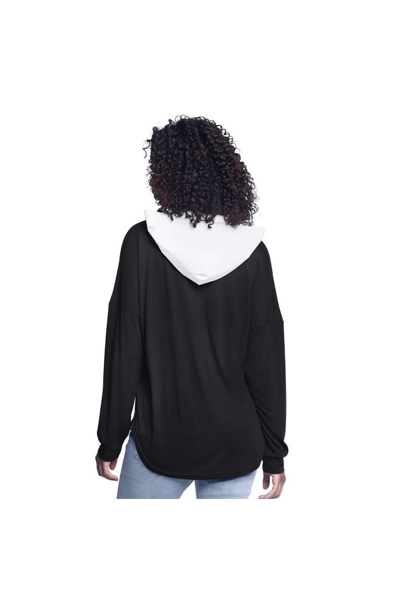 G-III 4HER BY CARL BANKS Women's G-III 4Her by Carl Banks Black San Antonio Spurs Bench Player Oversized Long Sleeve Hooded Top, Alternate, color, Black