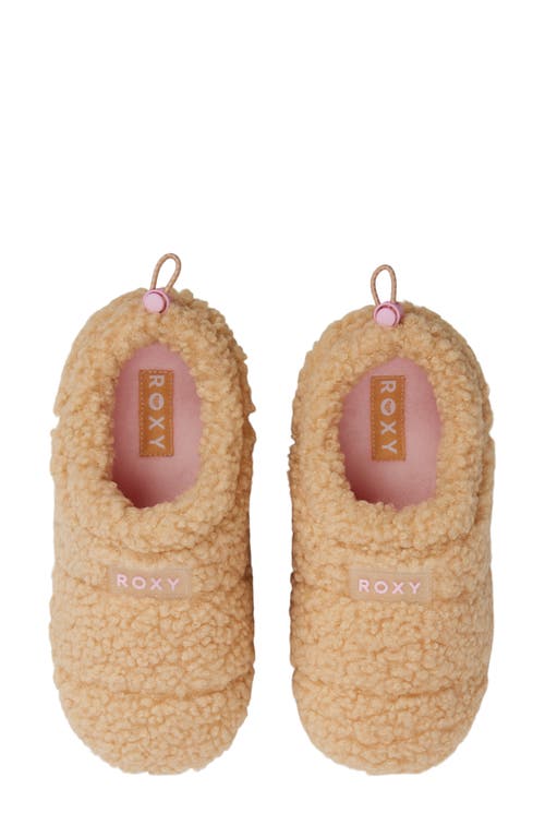 Roxy Colorado Faux Shearling Slipper In Brown