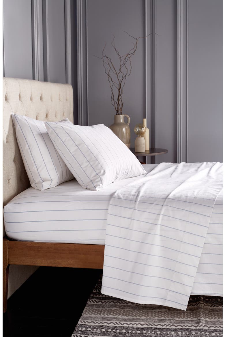Stripe 220 Thread Count Sheet Set, Alternate, color, BLUE