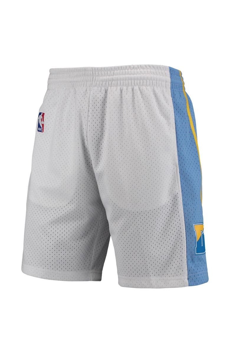 Mitchell & Ness Men's Mitchell & Ness White Denver Nuggets 2006-07 Hardwood Classics Swingman Shorts, Alternate, color,