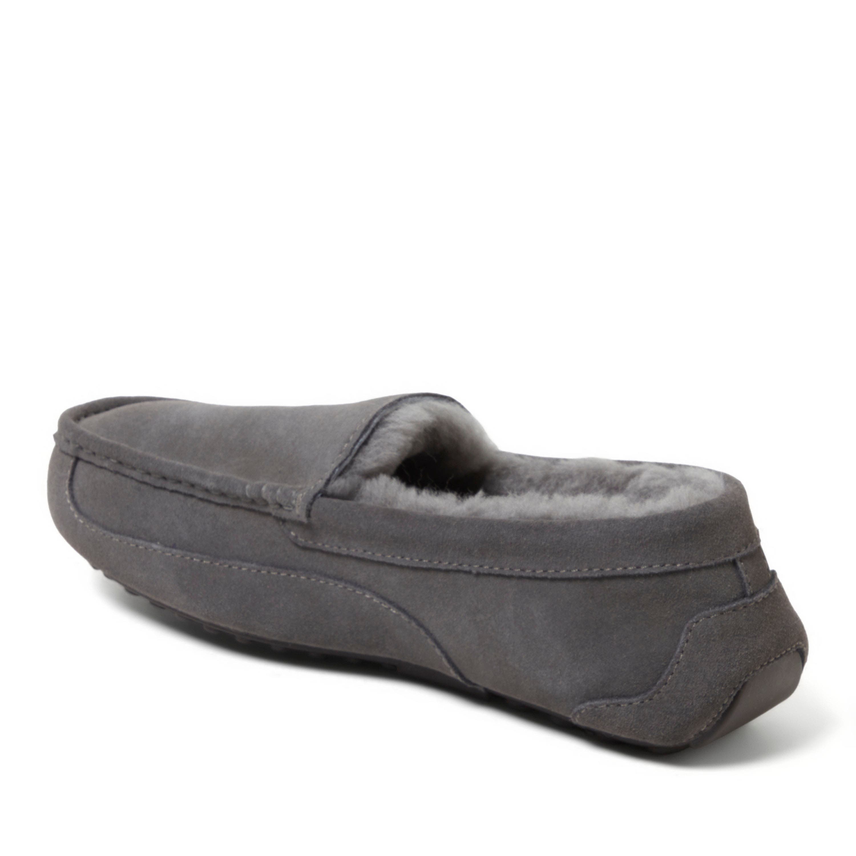 DEARFOAMS Fireside Melbourne Genuine Shearling Moccasin Slipper, Alternate, color, Grey Solid