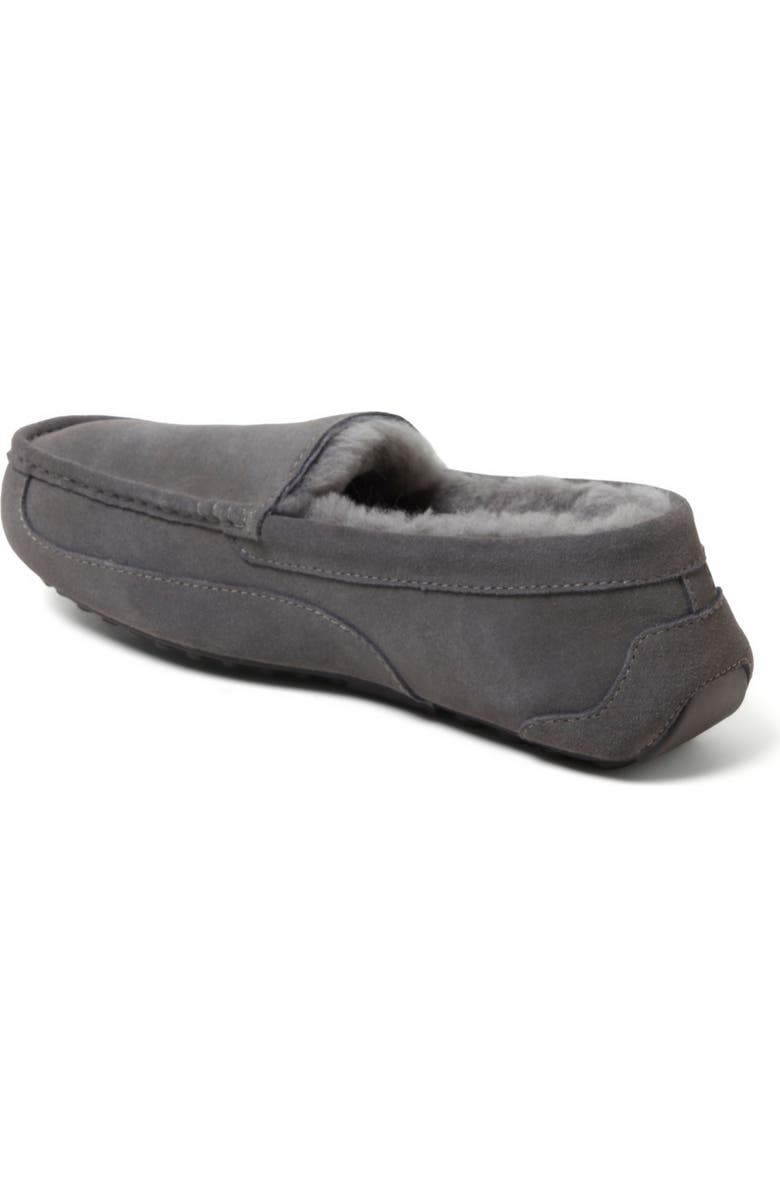 DEARFOAMS Fireside Melbourne Genuine Shearling Moccasin Slipper, Alternate, color, Grey Solid