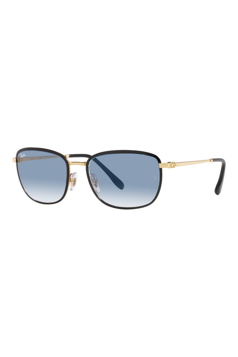 57mm Gradient Square Sunglasses, Alternate, color, BLACK