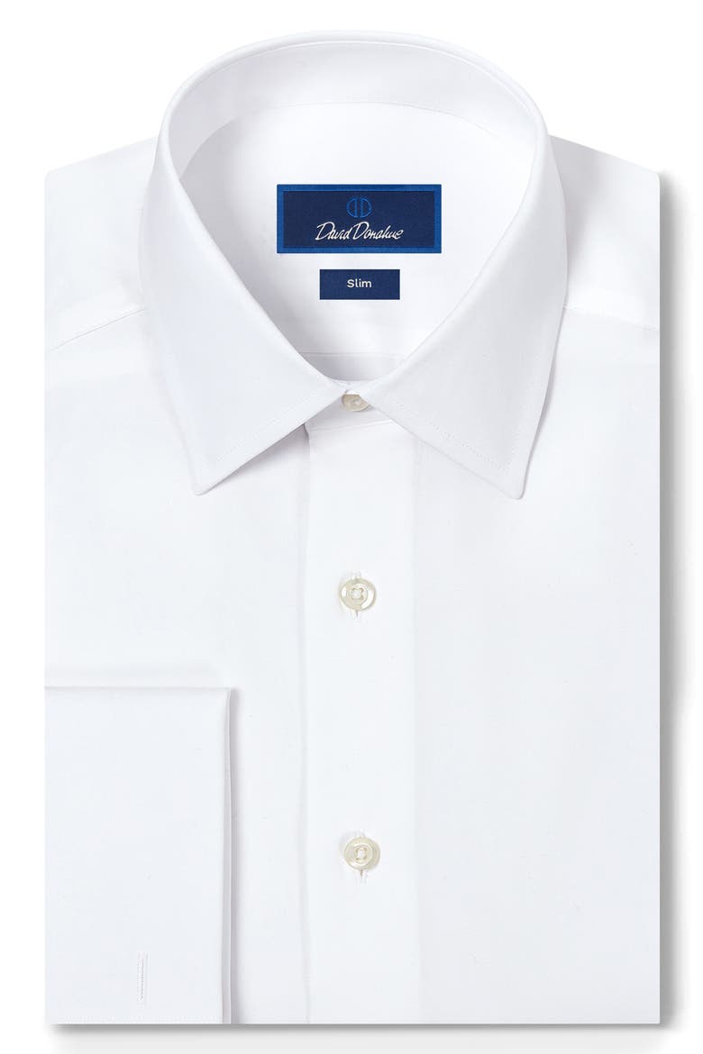 Slim Fit French Cuff Cotton Broadcloth Dress Shirt, Main, color, WHITE