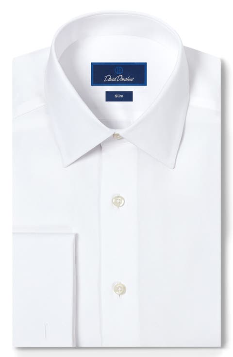 Slim Fit French Cuff Cotton Broadcloth Dress Shirt