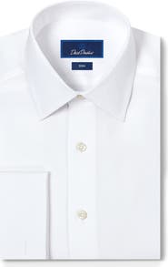 David Donahue Slim Fit French Cuff Cotton Broadcloth Dress Shirt