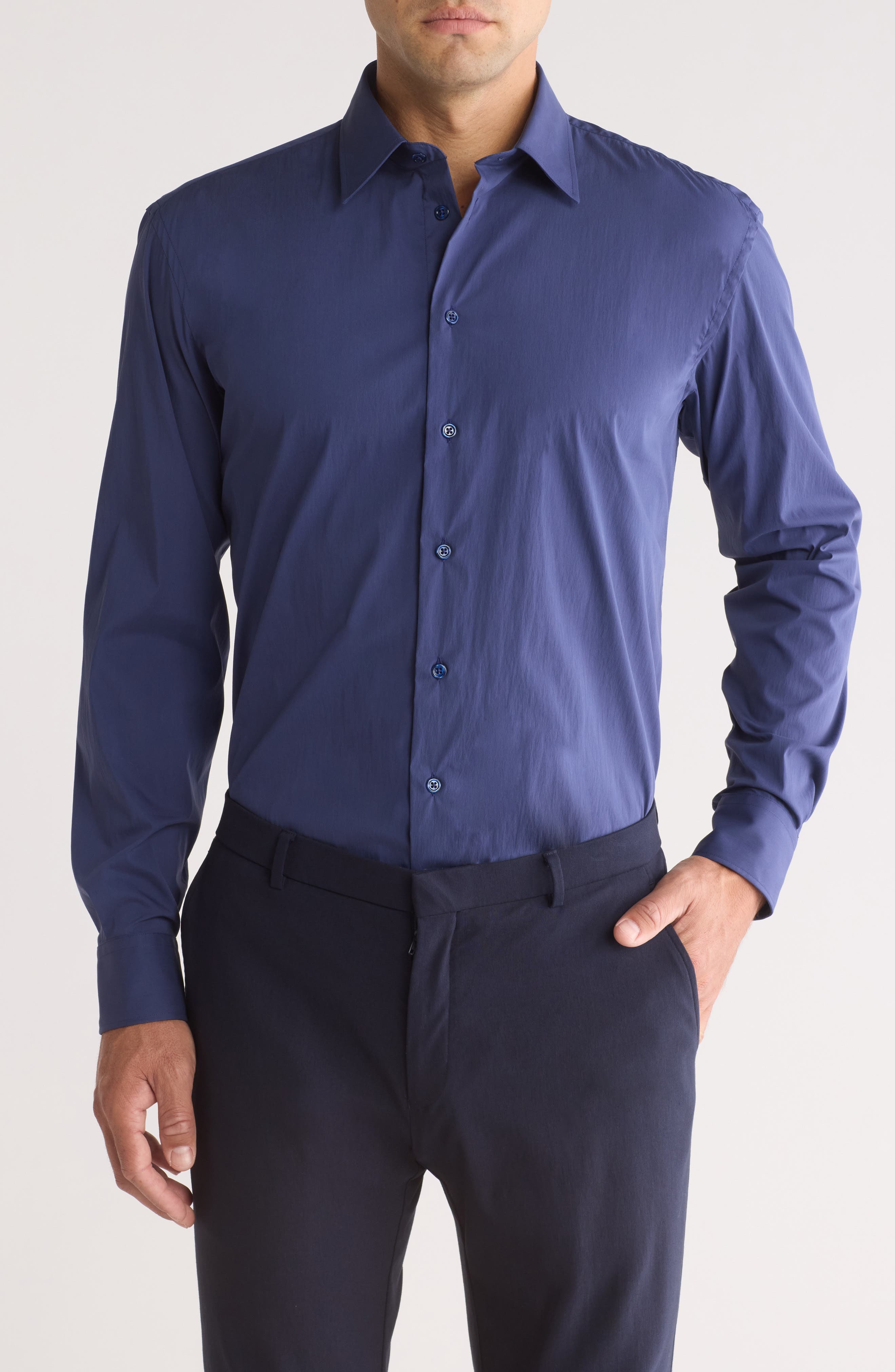 Armani Collezioni Solid Twill Dress Shirt