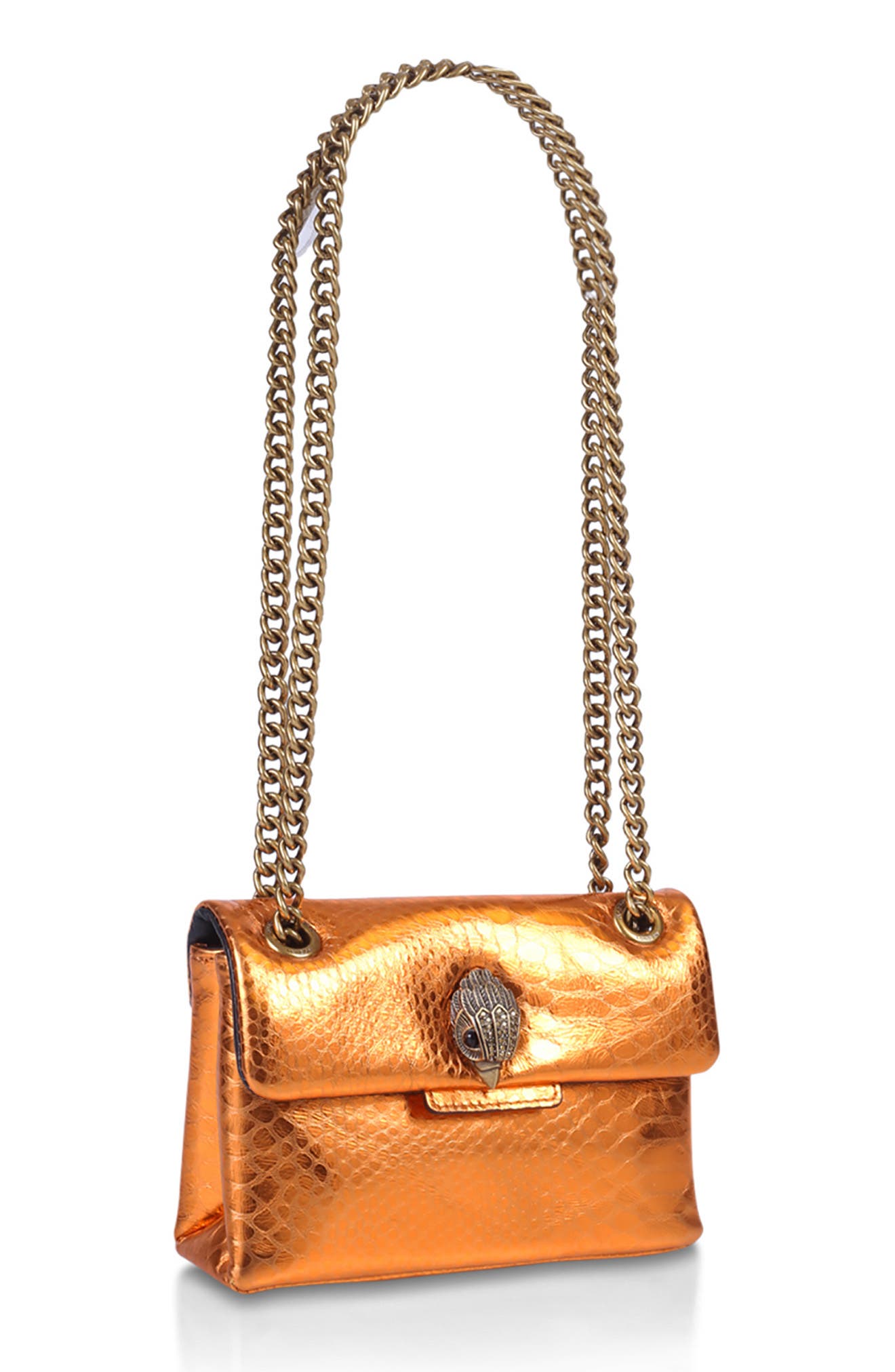 Kurt Geiger London Rainbow Shop Mini Kensington Metallic Leather Crossbody Bag, Alternate, color, 