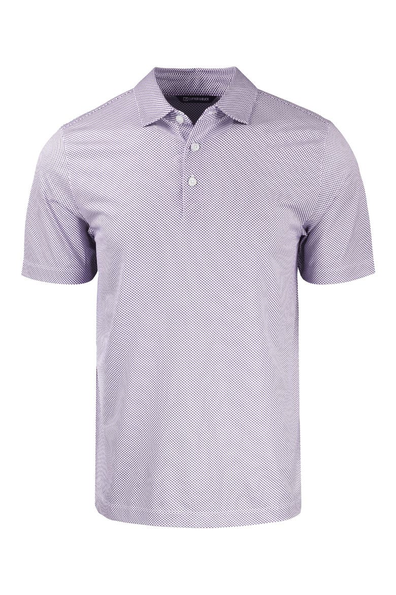 Pike Symmetry Print Recycled Blend Polo, Alternate, color, WHITE/ COLLEGE PURPLE