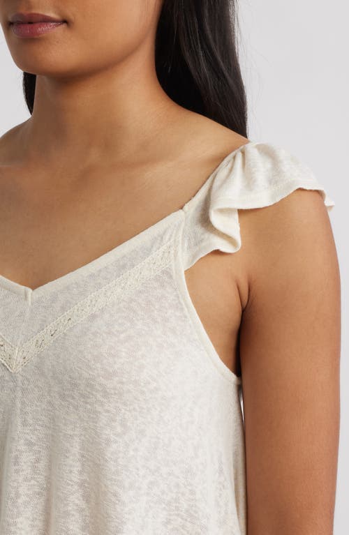 Bobeau Caty Swing Ruffle Tank In White