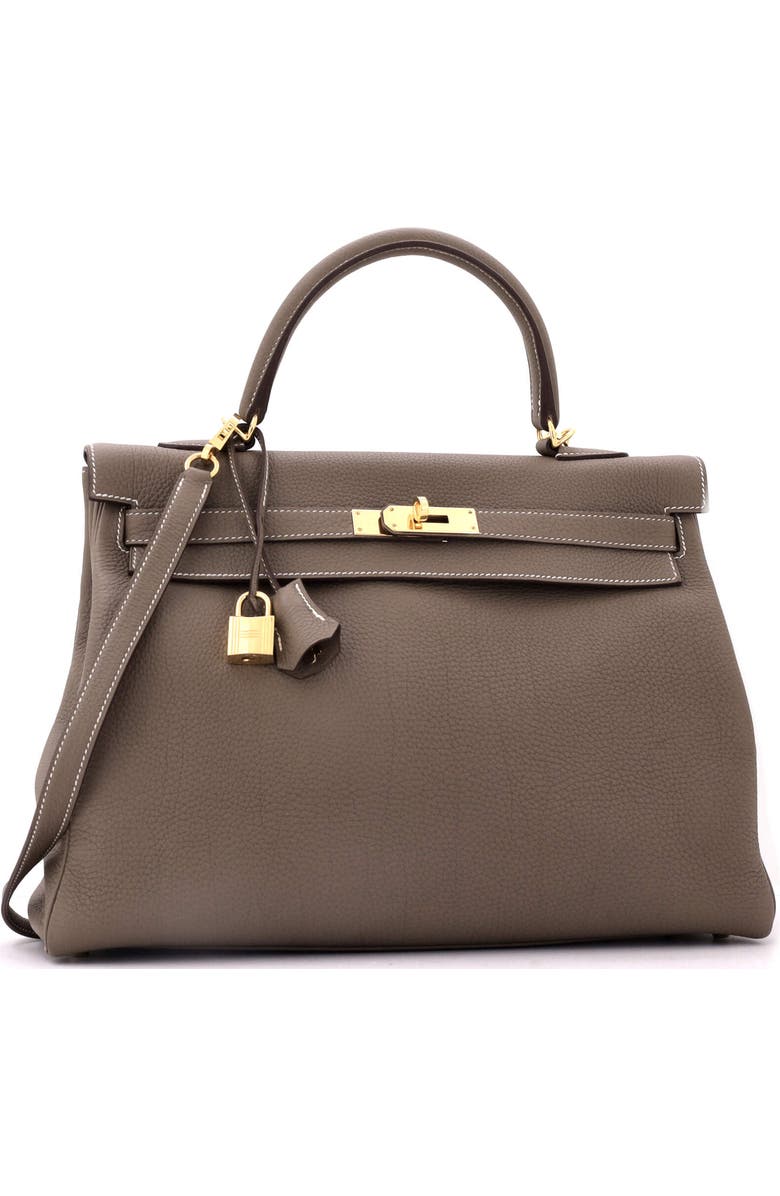 Pre-Owned Hermes Kelly Handbag Grey Togo with Gold Hardware 35, Alternate, color,