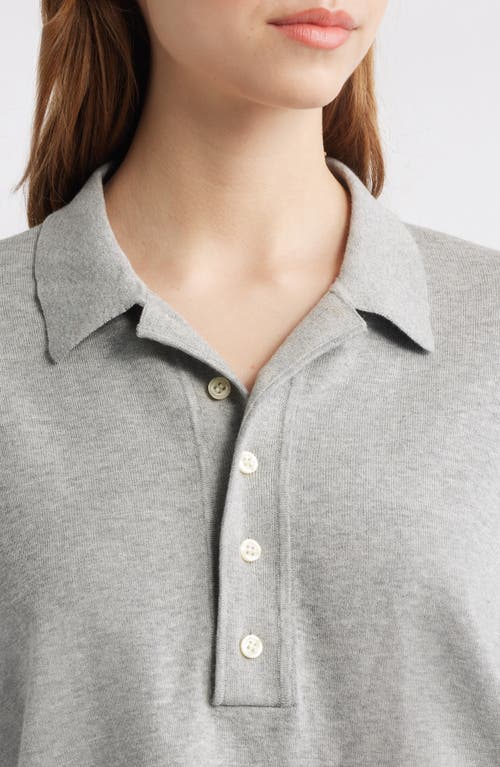 The Great . The Polo Sweater In Heather Grey