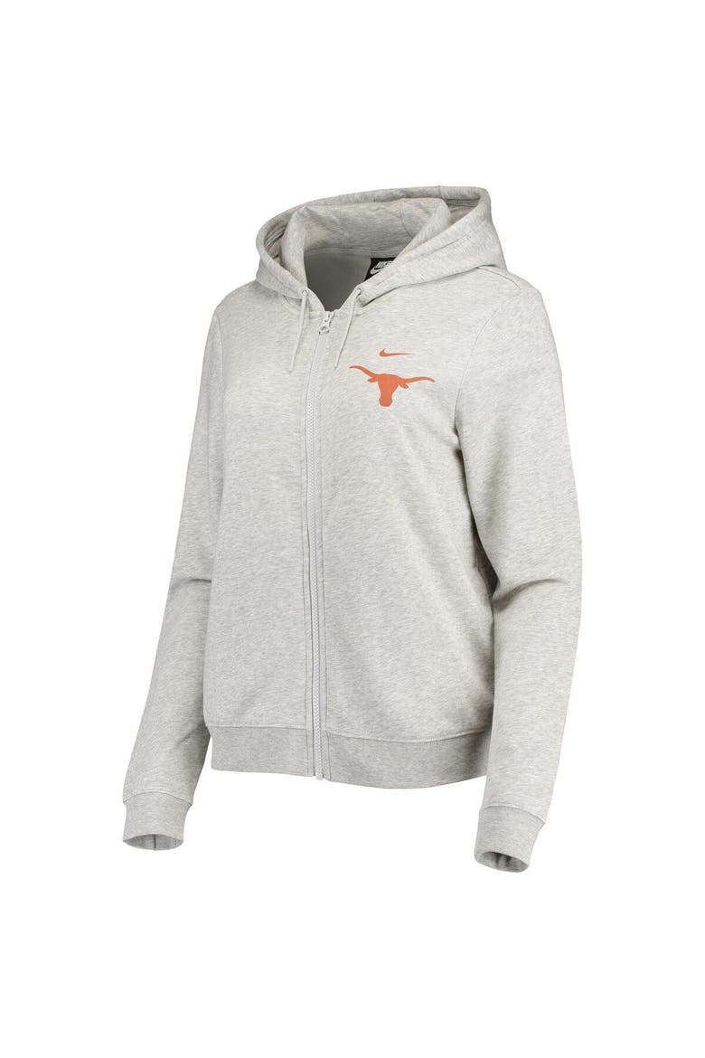 Women's Nike Heathered Gray Texas Longhorns Varsity Fleece Full-Zip Hoodie, Alternate, color, Heather Gray