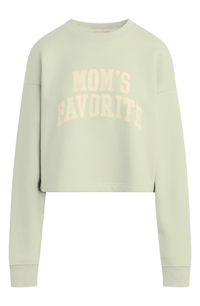 Favorite Daughter Mom's Favorite French Terry Crop Graphic Sweatshirt, Alternate, color, Light Sage/ White