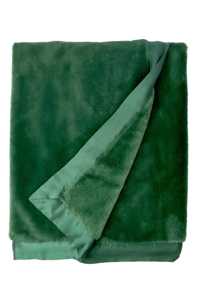 Little Giraffe Luxe Throw Blanket, Main, color, Emerald Reserve