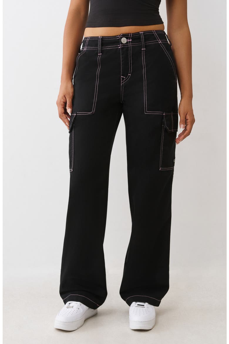 Cargo Pants, Main, color, JET BLACK/ MOONLITE MAUVE