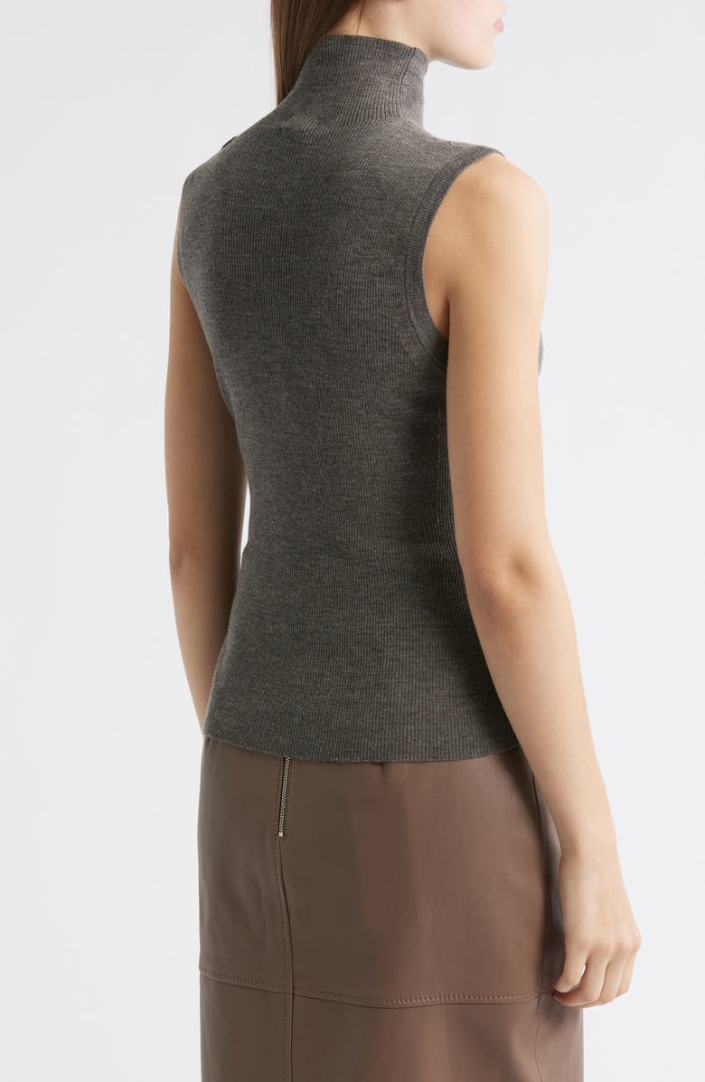 BOSS Fermesi Sleeveless Mock Neck Sweater, Alternate, color, Walnut Ash Melange