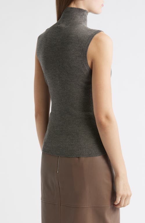 Hugo Boss Boss Fermesi Sleeveless Mock Neck Sweater In Gray