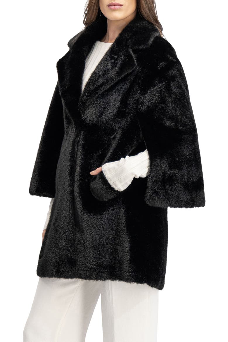Fur-Free Mink (Faux Fur) Jacket, Alternate, color, BLACK