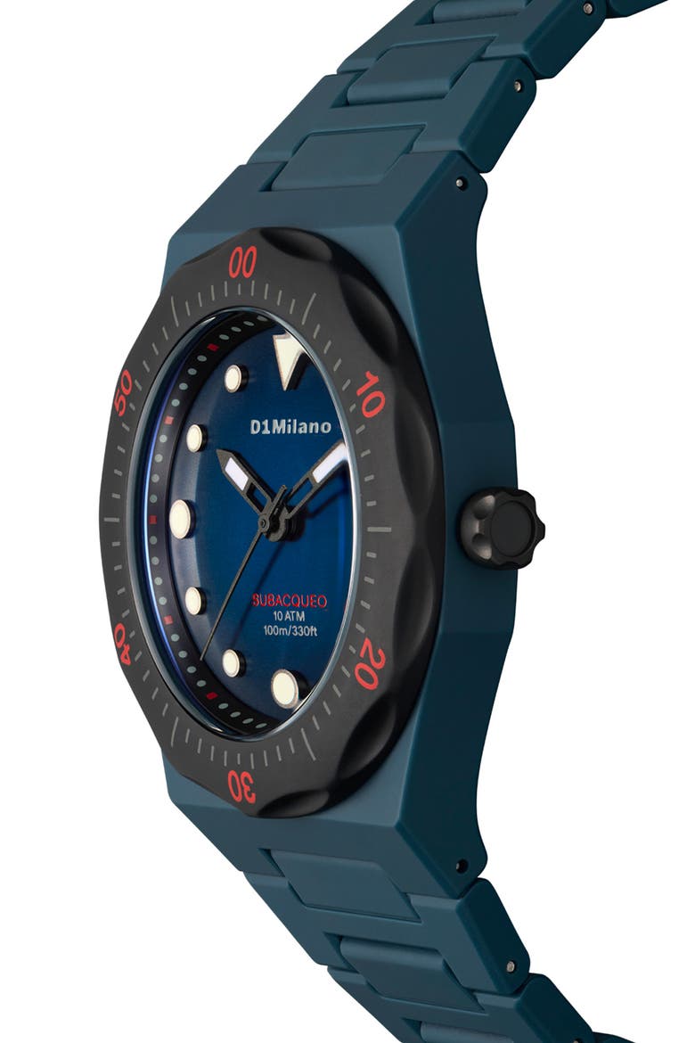 Subacqueo Polycarbonate Bracelet Watch, 40.5mm, Alternate, color, BLUE-BLACK