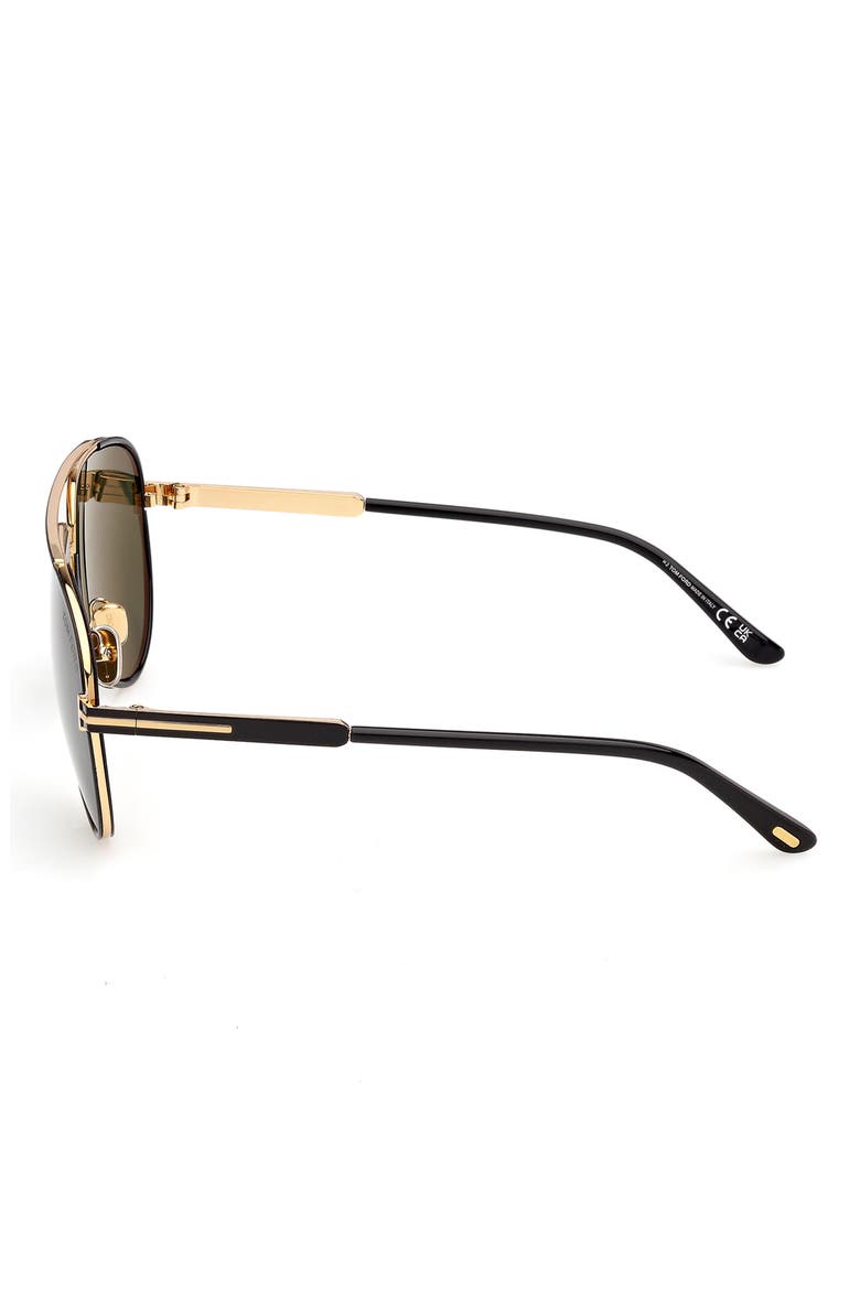 Rupert 63mm Pilot Sunglasses, Alternate, color, BLACK ENAMEL DARK GUNMETAL