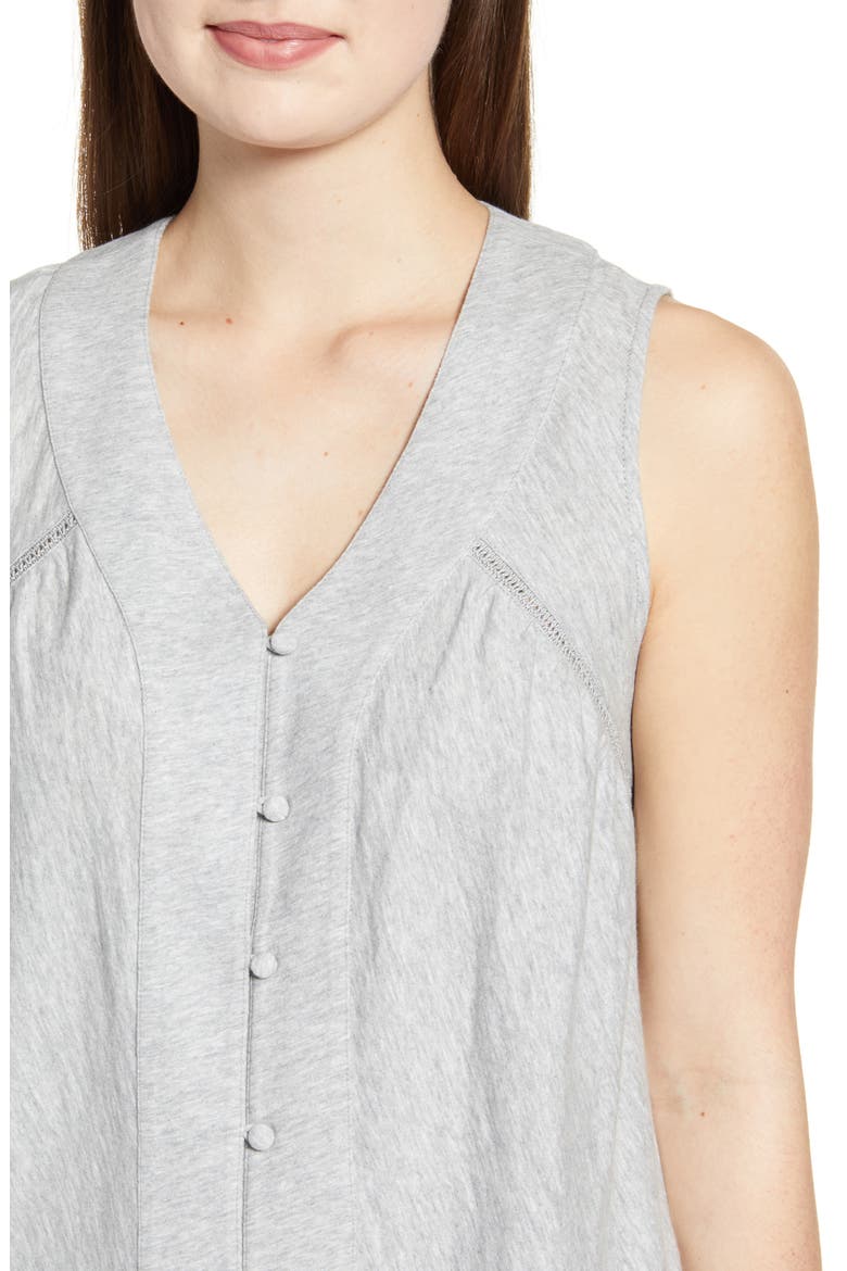 Button Front Swing Tank, Alternate, color, GREY HEATHER
