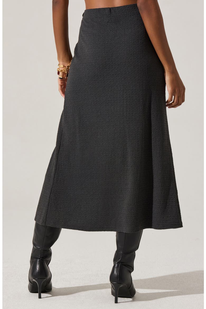 Lindy Textured Knit Twist Waist Midi Skirt, Alternate, color, CHARCOAL