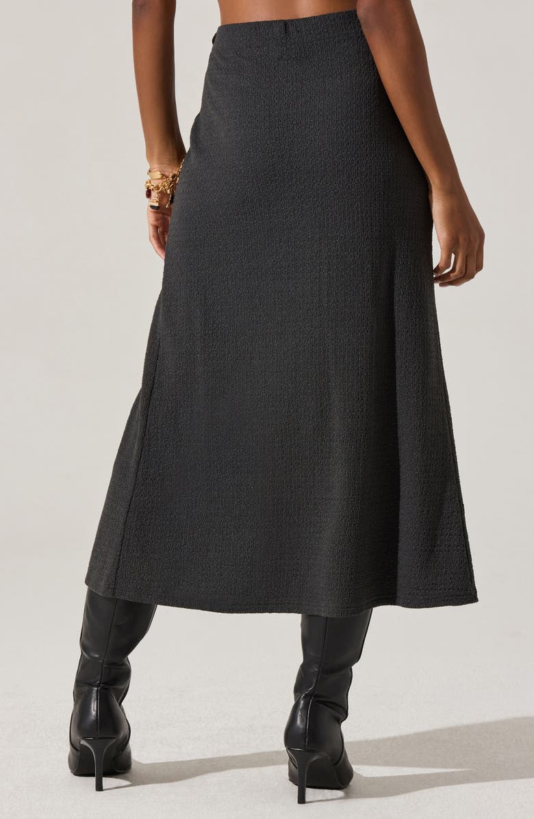 ASTR the Label Lindy Textured Knit Twist Waist Midi Skirt, Alternate, color, Charcoal