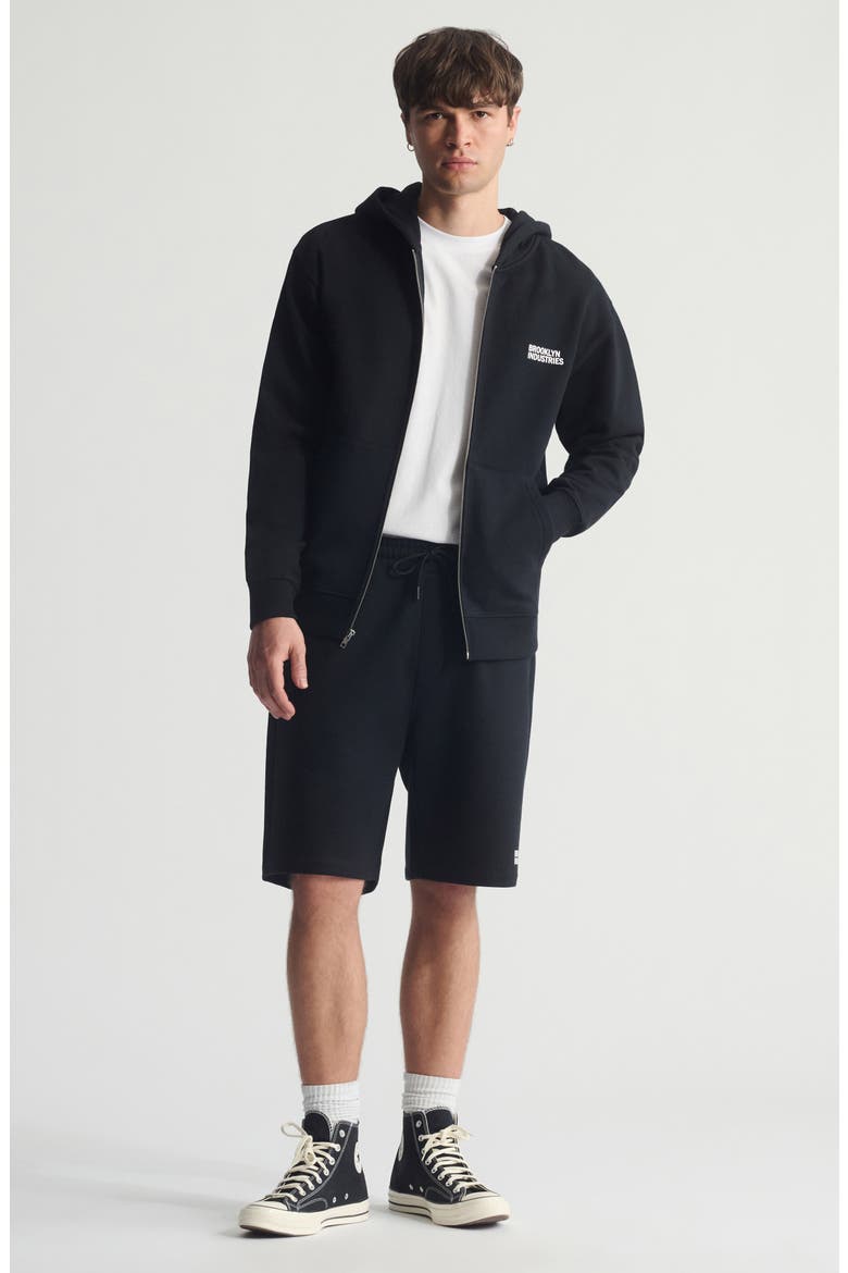Logo Cotton Zip Hoodie, Alternate, color, BLACK