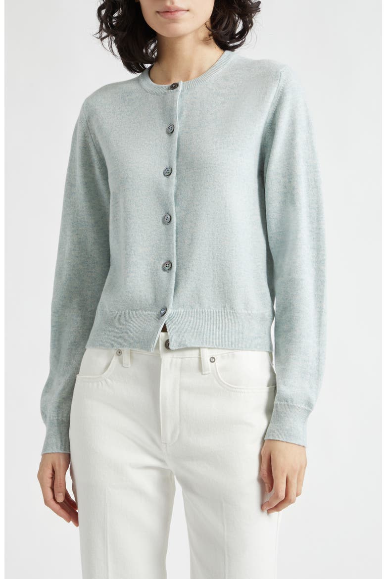 Iris Cashmere Crewneck Cardigan, Main, color, LUNAN MINT