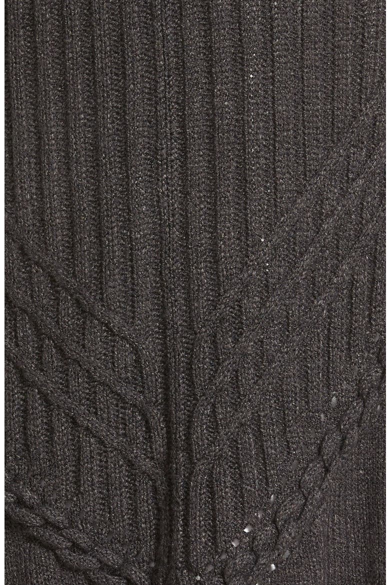 Sweater Vest with Fringe, Alternate, color, CHARCOAL
