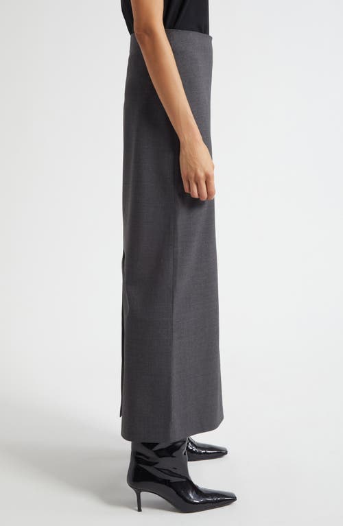 Loulou De Saison Samos Stretch Wool Grain De Poudre Pencil Skirt In Gray