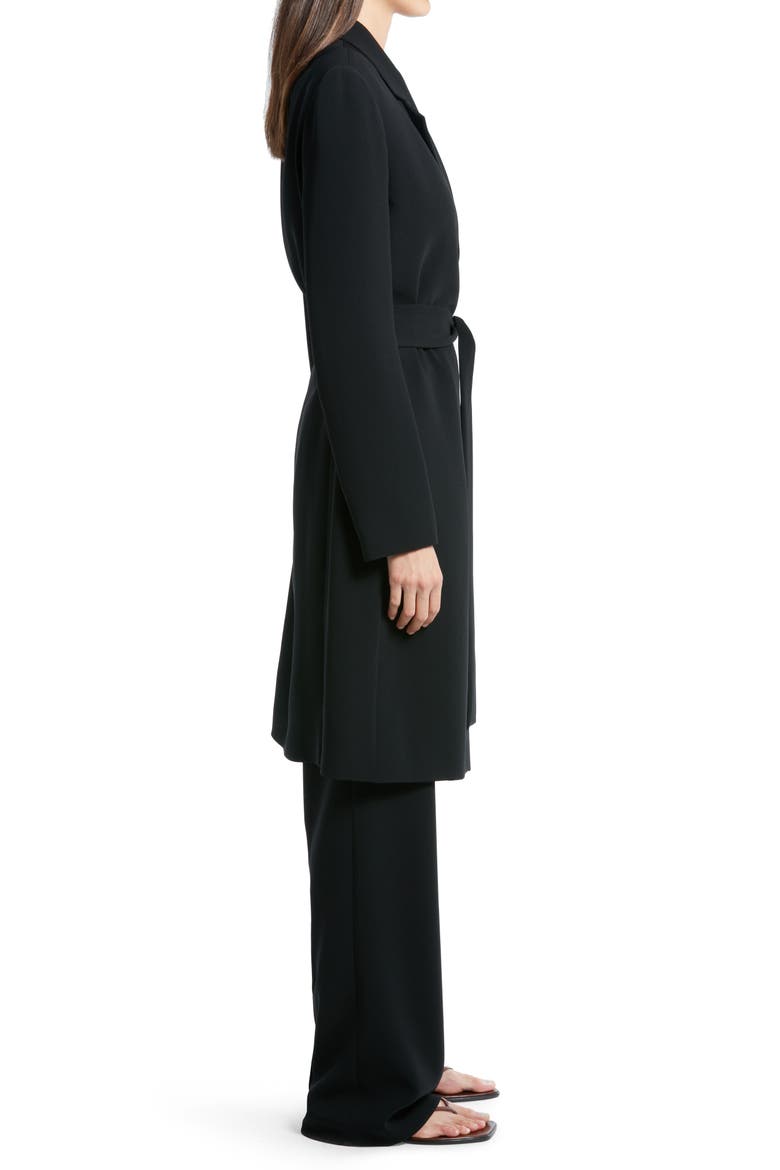 Harri Belted Three-Quarter Coat, Alternate, color, BLACK