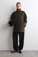 COS Mock-Neck Double-Faced Wool Short Coat