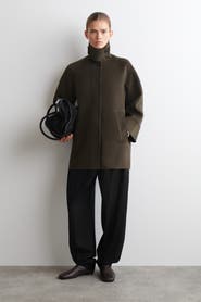 COS Mock-Neck Double-Faced Wool Short Coat