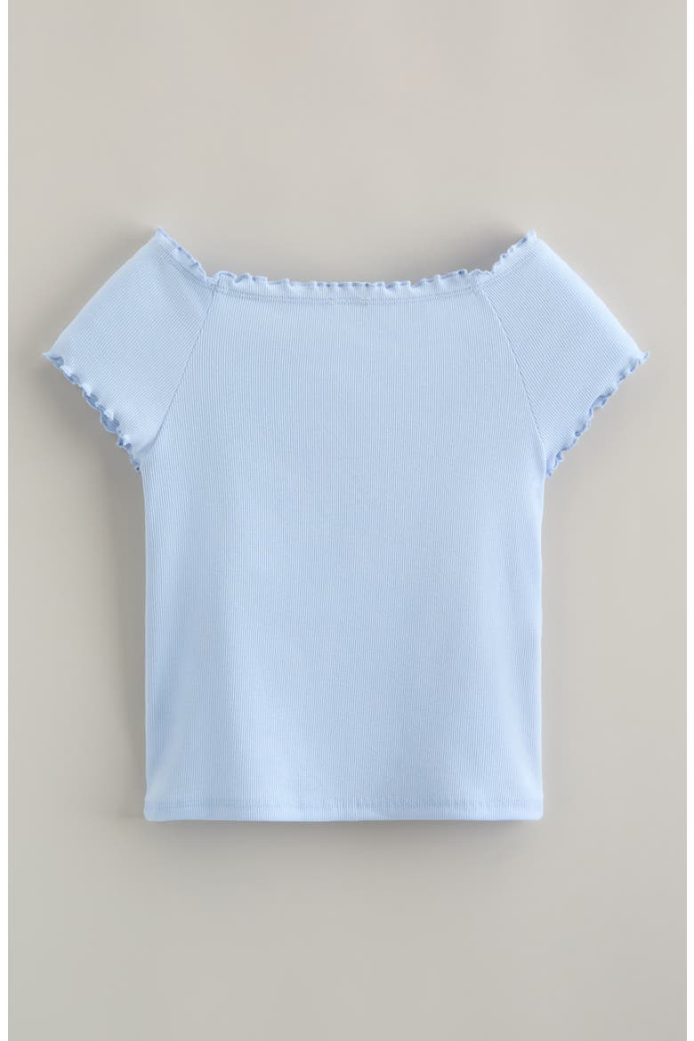 Kids' Lettuce Edge Rib T-Shirt, Alternate, color, BLUE BIRD