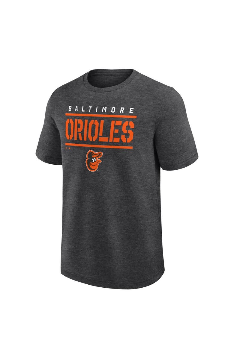 FANATICS Men's Fanatics Heather Charcoal Baltimore Orioles Top Notch T-Shirt, Alternate, color, Heather Charcoal