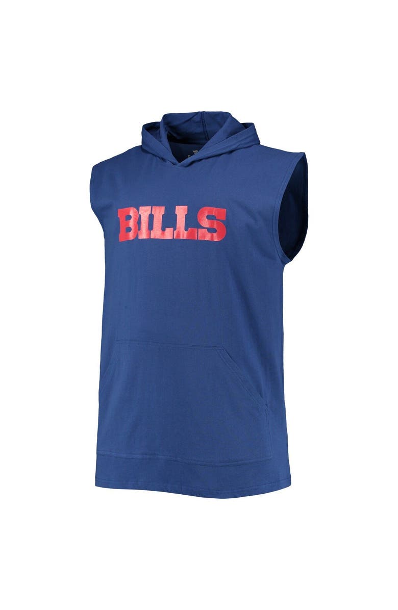 PROFILE Men's Royal Buffalo Bills Big & Tall Muscle Sleeveless Pullover Hoodie, Alternate, color,