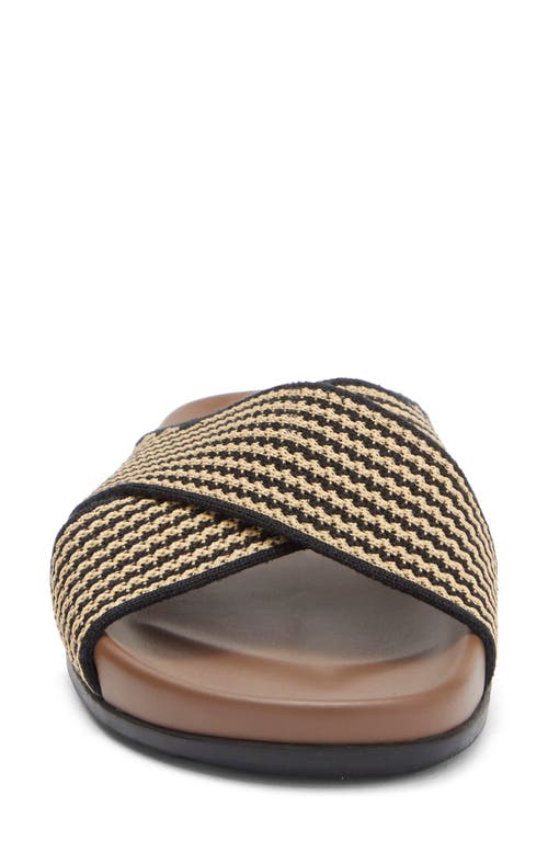 Rothys The Weekend Slide Sandals In Toffee Stripe