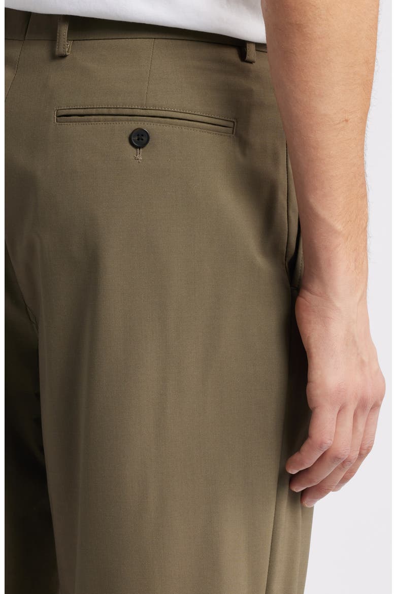 Relaxed Fit Pleated Stretch Wool Dress Pants, Alternate, color, MOSS - F03