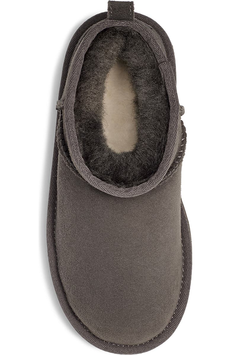 UGG<sup>®</sup> Kids' Classic Ultra Water Resistant Genuine Shearling Mini Boot, Alternate, color, Grey