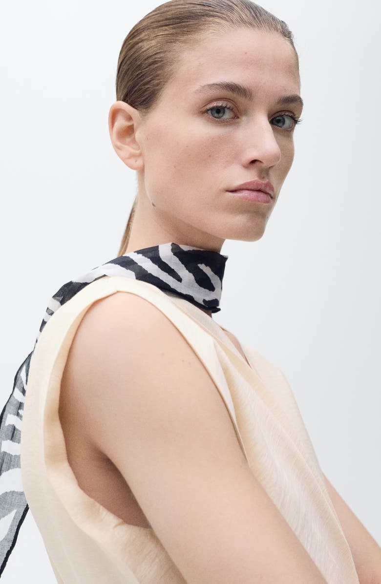 MANGO Faux Wrap Minidress, Alternate, color, Ecru