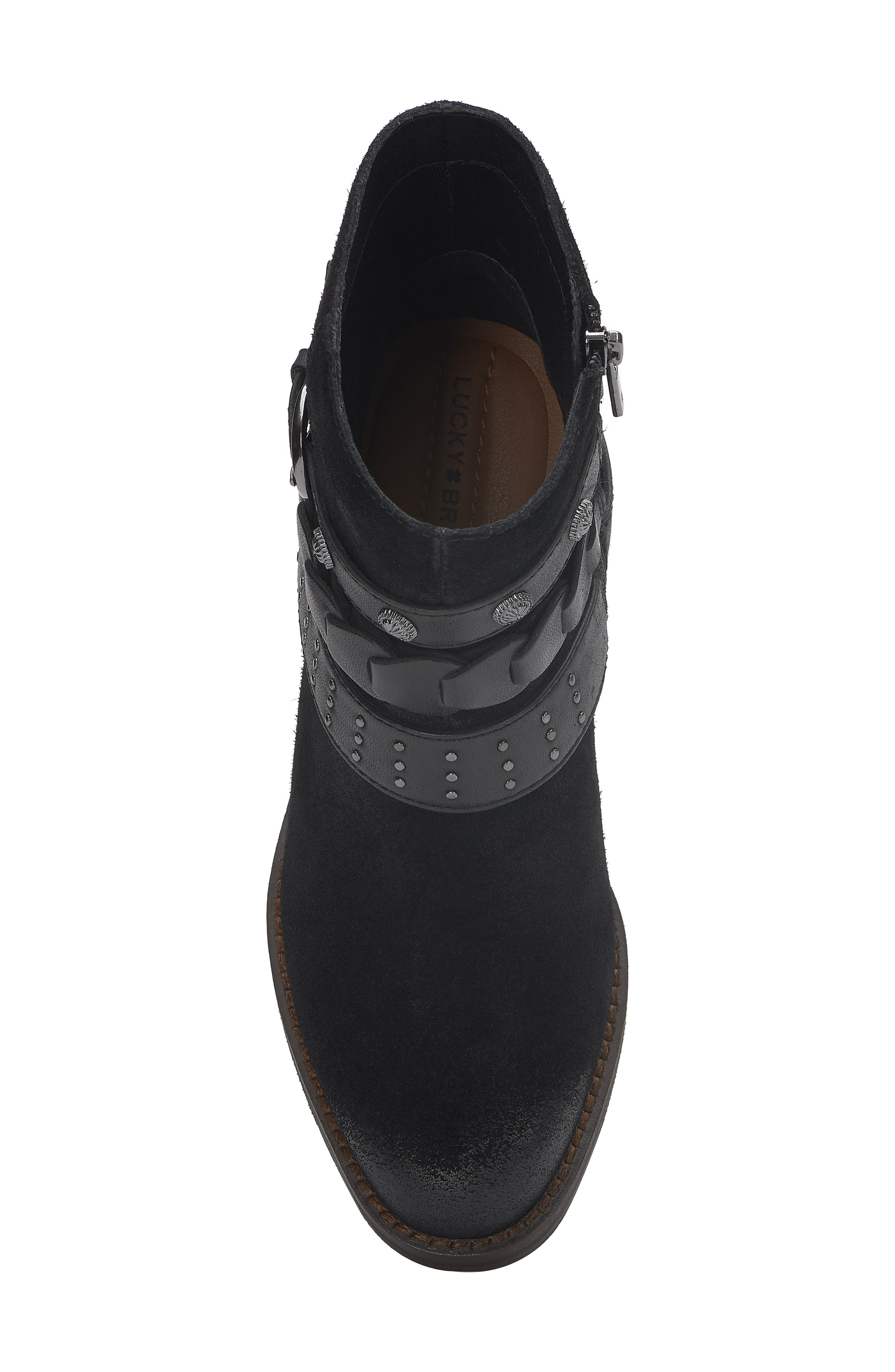 Lucky Brand Miav Bootie, Alternate, color, Black / Black Oil