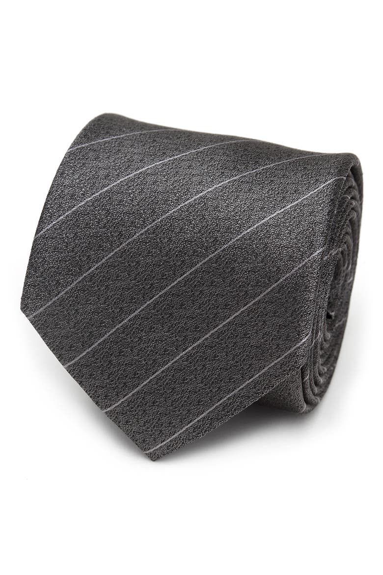 Stripe Silk Tie, Main, color, GRAY