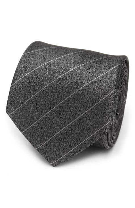 Gray wool, Silk Band, Silk Neck Tie, Cuff Links and high quality Pocket Puff