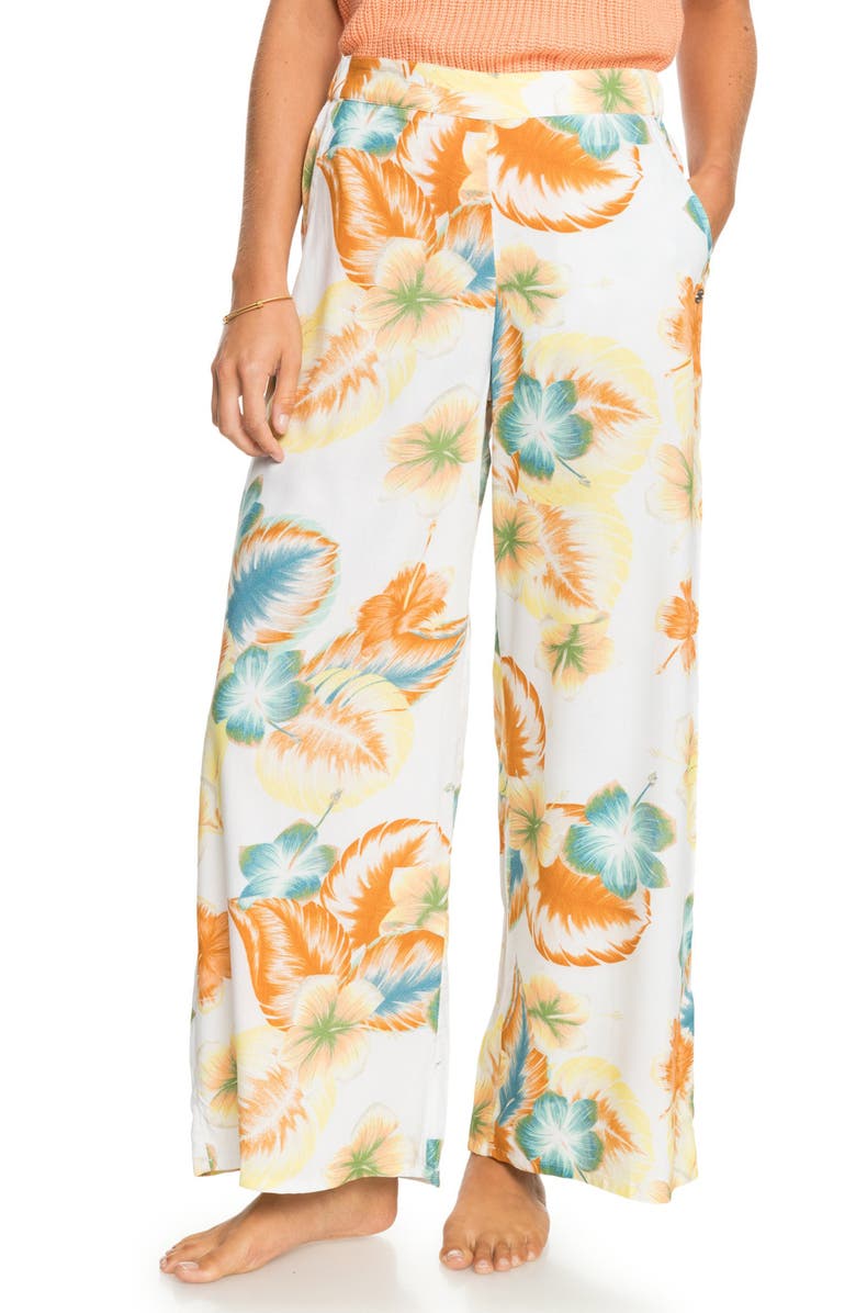 Roxy Midnight Avenue Wide Leg Floral Pants, Main, color,