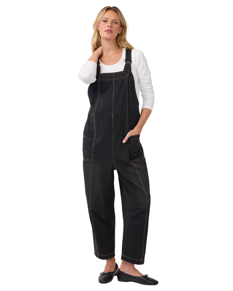 Ankle Tapered Leg Denim Maternity Overall