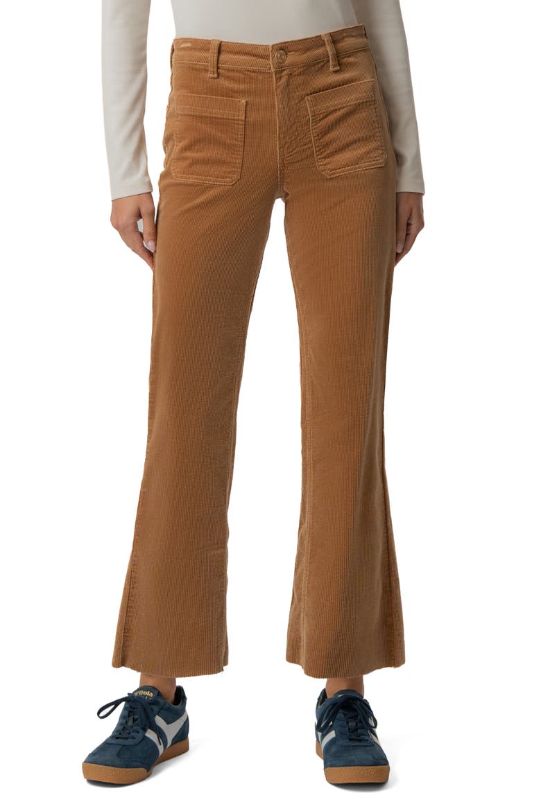 Kelsey Raw Hem Kick Flare Corduroy Jeans, Main, color, CAMEL