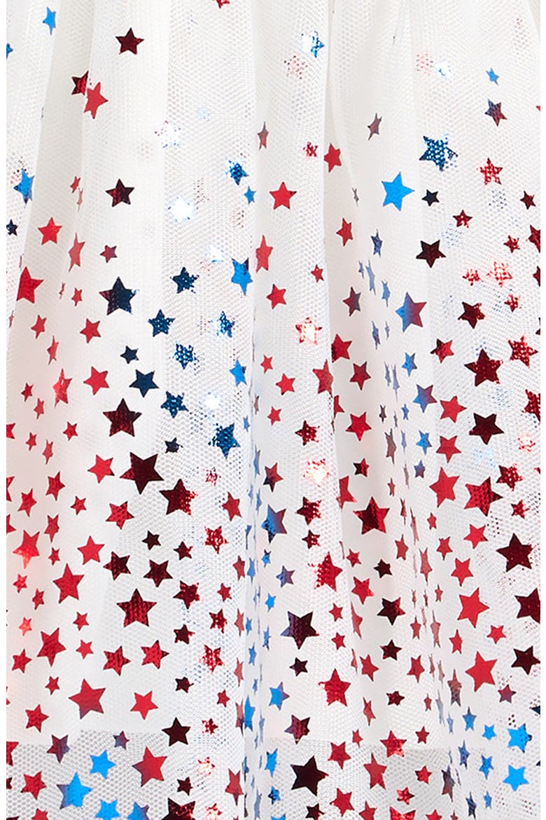 Heart Flag Knit Bodice Mesh Skirt Dress, Alternate, color, BLUE MULTI